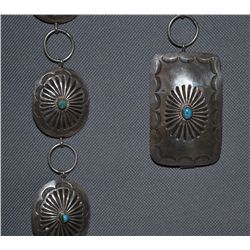 NAVAJO SILVER CONCHO BELT