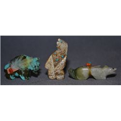 THREE PUEBLO FETISHES