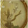 Image 1 : George III silk embroidery picture of pheasant and butterfly on branch, in oval gilt frame 19x16"...