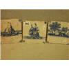 Image 1 : Three 18th century Delft tiles, 5" square, with maritime and landscape decoration £80 - 120...