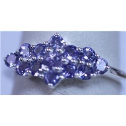 11.55 CTW TANZANITE RING .925 STERLING SILVER