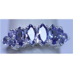10.90 CTW TANZANITE RING .925 STERLING SILVER