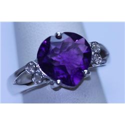 25.00 CTW AMETHYST RING .925 STERLING SILVER