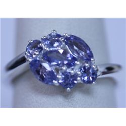 11.85 CTW TANZANITE RING .925 STERLING SILVER