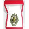 Image 1 : 12CTW GREEN BUTTERFLY BRASS ADJUSTABLE RING