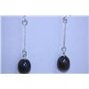 Image 1 : 11.70 CTW BLACK PEARL DANGLING EARRING