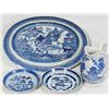 Image 1 : CHINESE CANTON BLUE & WHITE PLATTER SAUCERS & PITCHER