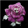 Image 1 : Gorgeous Fuchsia Swarovski Crystal Rose Flower Pin Broo