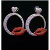 Image 1 : Swarovski Crystal Hoop and Kisses Peirced Earrings
