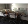 Image 1 : GLASS TOP CUSTOM BUILT BOARDROOM TABLE WITH 5