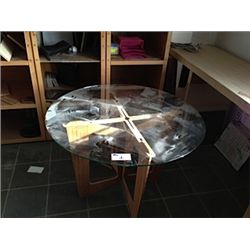 GLASS TOP CUSTOM BUILT CONFERENCE TABLE