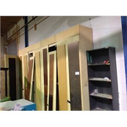 3 LARGE WOOD CABINETS WITH CONTENTS