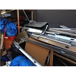 CONTENTS OF 3 STORAGE CONTAINERS AND STOCK OUTSIDE