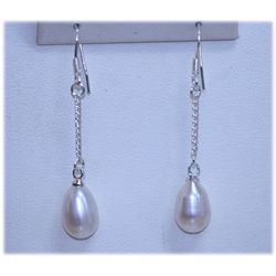 11.60 CTW WHITE PEARL DANGLING EARRING