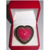 Image 1 : 15CTW PINK HEART BRASS RING SIZE 7
