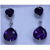 Image 1 : 31.55 CTW AMETHYST AND DIAMOND EARRINGS .925 STERLING S