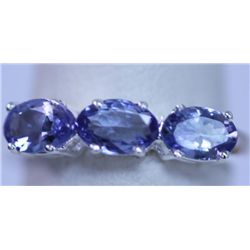 9.10 CTW TANZANITE RING .925 STERLING SILVER