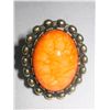 Image 1 : 28CTW ORANGE OVAL BRASS RING SIZE 6