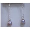 Image 1 : 12.25 CTW PURPLE PEARL DANGLING EARRING