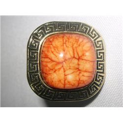 45CTW ORANGE BRASS RING SIZE 6