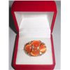 Image 1 : 9CTW ORANGE HEART CZ BRASS ADJUSTABLE RING