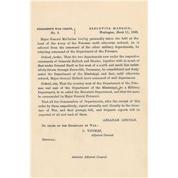Lincoln War Order