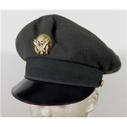 WWII US ARMY EM VISOR HAT W/INSIGNIA