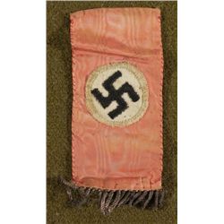 RARE ORIG SMALL NAZI FLAG -SILK W/SWASTIKA & BULLION