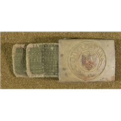 NAZI AFRIKA KORPS WEHRMACHT BELT BUCKLE & WEB TAB-RARE