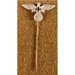 WWII NAZI ORIG STICKPIN WITH EAGLE & SWASTIKA GES GESCH