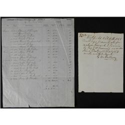 2 Antique Handwritten Receipts Civil War & Pre 1852, 61