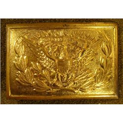 CIVIL WAR BUCKLE-REPRODUCTION-EAGLE W/SHIELD-2X3 IN.