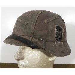 NAZI WEHRMACHT/ARMY M40 CLOTH & WIRE CAMO HELMET