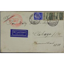 German Hindenburg Graf Zeppelin 3 Stamps, Envlp WWII