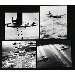 4 Famous Aircrafts Photos WWII B-24, A-1E, B-29 Boeing