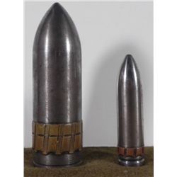 2 WWII LUFTWAFFE ARTILLERY SHELLS-HEAVY STEEL