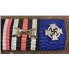 Image 3 : NAZI FOUR RIBBON BAR IRON CROSS WWI-IRON CROSS WWII