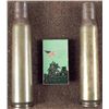 Image 1 : 2) ORIGINAL 1943 BRASS ARTILLERY SHELLS AND BADGE