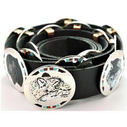 Zuni Multi-Stone 15-Animal Sterling Silver Concho Belt - Dale Edaakie