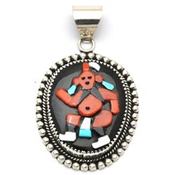 Zuni Multi-Stone Clown Pendant - Beverly Etsate