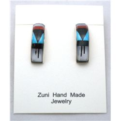 Zuni Multi-Stone Half-Ring Earrings