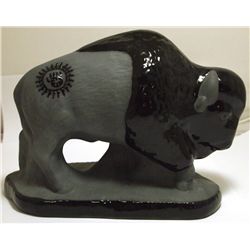 San Juan Pueblo Black Pottery Buffalo - Brenda Adelicia