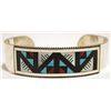 Image 1 : Zuni Multi-Stone Inlay Sterling Silver Cuff Bracelet - Leander & Lisa Otholi