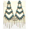 Image 1 : Zuni Turquoise Sterling Silver Post Earrings - Dixie Booqua