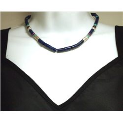 Navajo Lapis Lazuli & Multi-Stone Sterling Silver Necklace - Tommy Singer