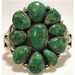 Navajo Broken Arrow Turquoise Sterling Silver Cuff Bracelet - Mary Ann Spencer