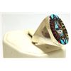 Image 2 : Zuni Multi-Stone Inlay Sun Face Sterling Silver Men's Ring - Angelena Laahty