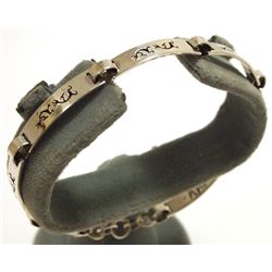 Navajo Sterling Silver Kokopelli Etched Link Bracelet - Scott Skeets