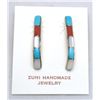 Image 1 : Zuni Multi-Stone J-Shape Earrings