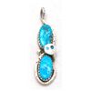 Image 1 : Zuni Turquoise Tall Figure 8 Snake Pendant - Effie Calavaza